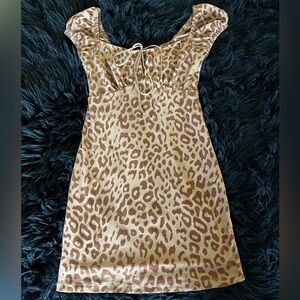 Mini cheetah print dress